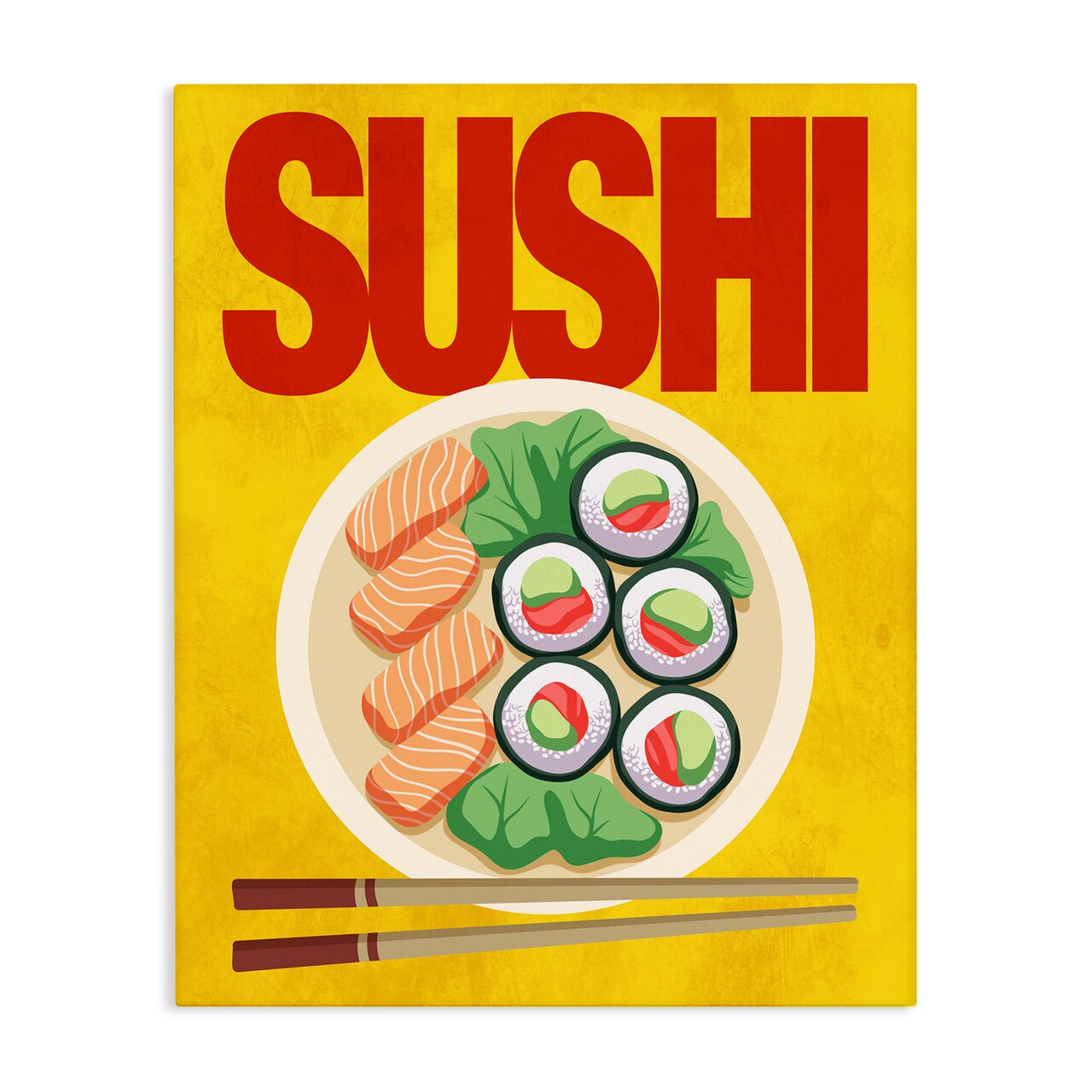 Stupell Industries Bright Sushi & Chopsticks Canvas, design by Marcus Prime